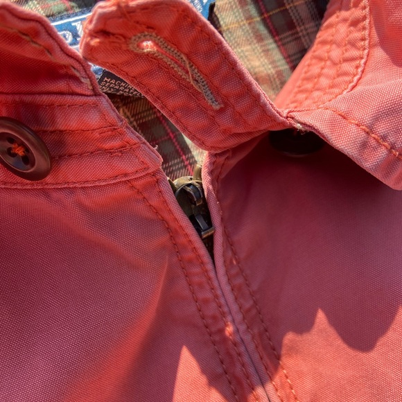 POLO HARRINGTON JACKET SIZE LARGE SALMON COLOR GOOD CONDITION MINOR FLAWS SHOWN - Picture 5 of 9
